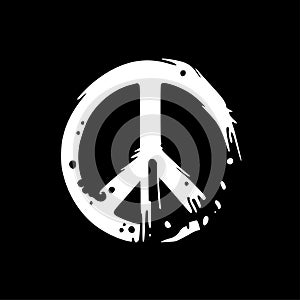 Peace - minimalist and simple silhouette - vector illustration