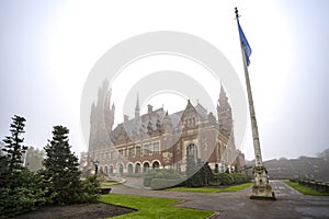 Peace Palace in the fog