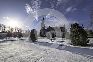 Peace Palace, Vredespaleis, garden under the snow