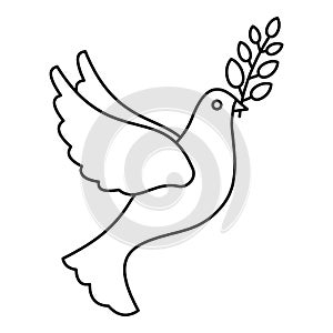 Peace pigeon icon, outline style