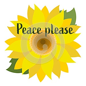 Peace please sunflower symbol