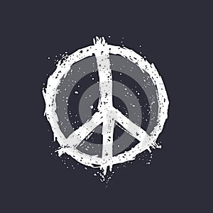 Peace sign on dark vector illustration