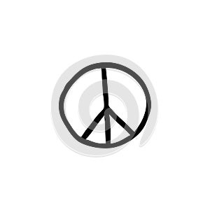 Peace sign doodle icon, vector illustration