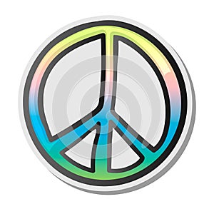Peace sign, emoji, sticker, emoticon, vector illustration. photo