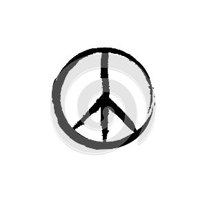 Peace sign with grunge texture.