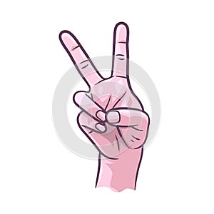 Peace sign hand gesture vector illustration