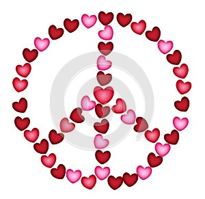 Peace sign of hearts