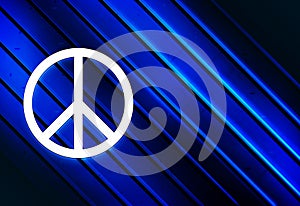 Peace sign icon artistic line abstract blue background illustration