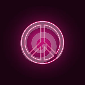 peace sign icon. Elements of Web in neon style icons. Simple icon for websites, web design, mobile app, info graphics