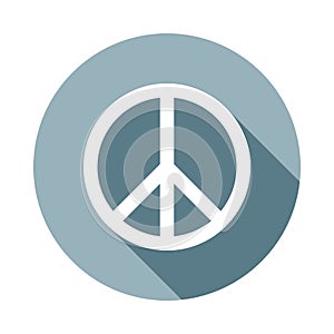 peace sign icon in Flat long shadow style. One of web collection icon can be used for UI, UX