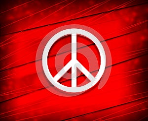 Peace sign icon shiny line red background illustration