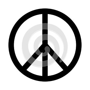 Peace Sign Logo icon. Black and white illustration. EPS Vector