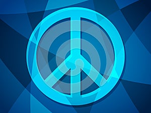 Peace sign in modern style on an abstract background