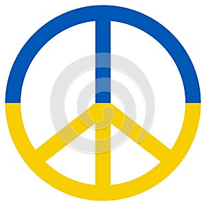 Peace sign peaceful, flag ukraine, blue yellow color of anti war, peaceful, conciliatory