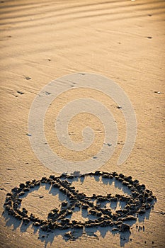 Peace Sign in the Sand
