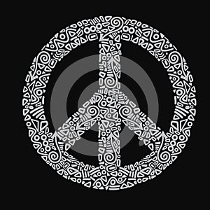 Peace sign vector illustration hippie.