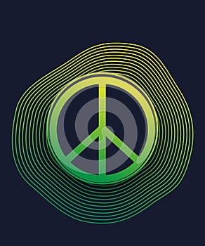 Peace sign, vector poster, dark