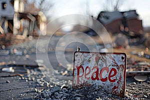 peace sign in warzone photo