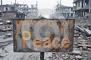 peace sign in warzone photo