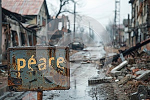 peace sign in warzone photo