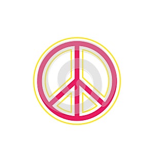 Peace sign on white, vector