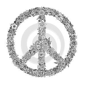 Peace symbol coloring page