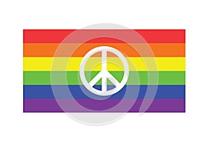 Peace symbol flag LGBTI black graphic illustration