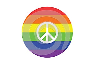 Peace symbol flag LGBTI black graphic illustration