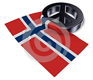 Peace symbol and flag of noway