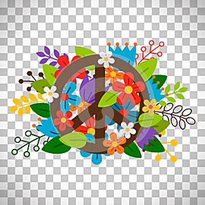 Peace symbol with flowers