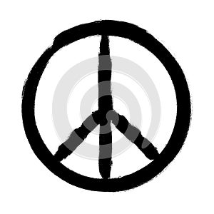 Peace symbol, Hand drawn brush, illustration