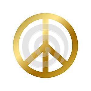 Peace symbol isolated pacifism and hippie sign