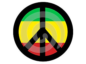 Peace symbol isolated on white background, illustration image
