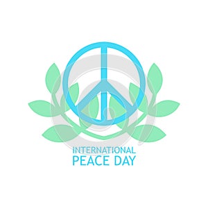 Peace Symbol with olives branches in light colors for poster