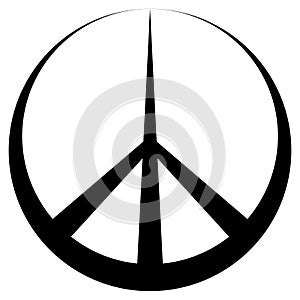 Peace symbol Pacific conciliatory sign, vector symbol disarmament and anti war movement