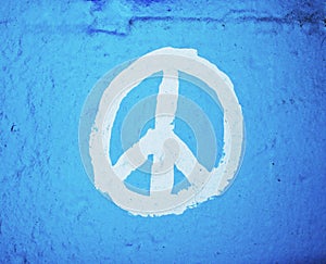 Peace symbol painted on wall