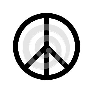 Peace symbol. Simple flat vector icon. Black sign on white backround
