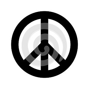 Peace symbol. Simple flat vector icon. Black sign on white backround