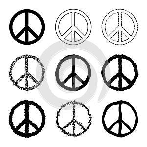 Peace symbol vector set