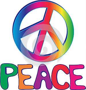 PEACE text and sign