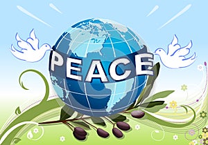 Peace to the Earth with white doves