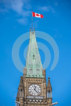 Peace Tower at Canada`s Parliament