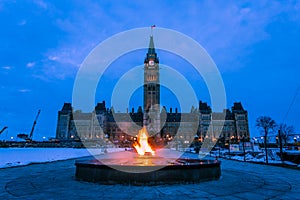 Peace Tower and Centennial Flame Ottawa, Canada