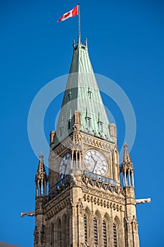 Peace tower on the Centre Block of the Parliament