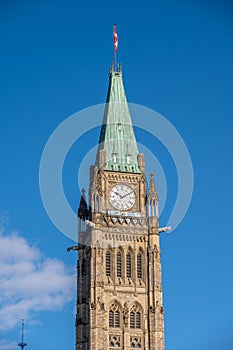 Peace tower on the Centre Block of the Parliament building