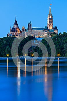 Peace Tower and Parliament Building in Ottawa photo
