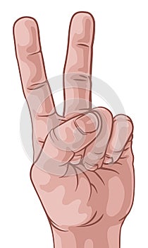 Peace Victory V Sign Hand Comic Pop Art Cartoon