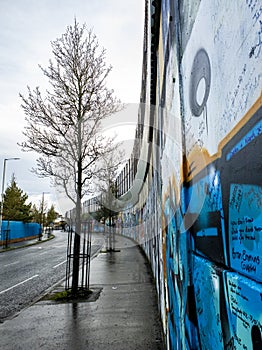 Peace wall in Belfast, Northern Ireland