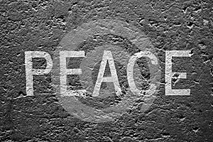 Peace written on wall