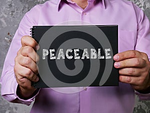 PEACEABLE sign on the page